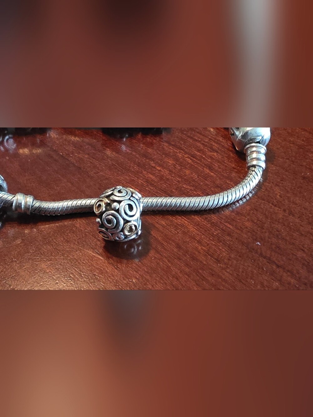 Retired Pandora Rose Bud Silver & 14k Gold Accents